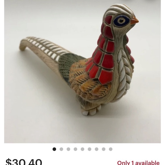 Artisania Riconada Animal Series Pheasant Ceramic Figurine, Uruguay, handcarved - Picture 7 of 9